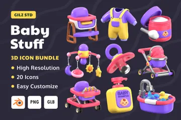 Baby Stuff 3D Illustration Pack