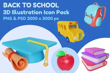 Back To School 3D Illustration Pack
