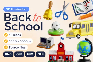 Back To School 3D Icon Pack