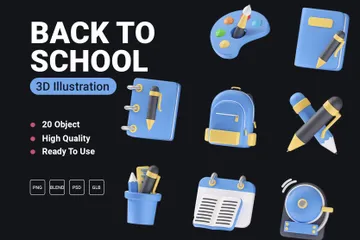 Back To School 3D Icon Pack