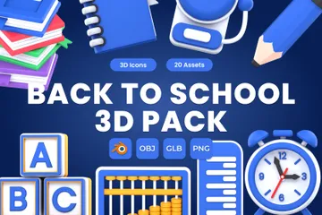 Back To School 3D Icon Pack