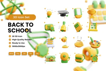 Back To School 3D Icon Pack