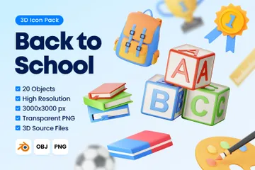 Back To School 3D Icon Pack