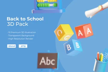 Back To School 3D Icon Pack