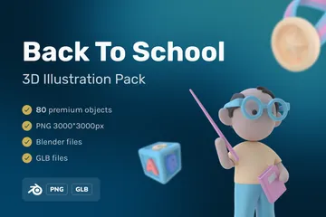 Back To School 3D Icon Pack