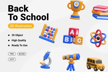 Back To School 3D Icon Pack