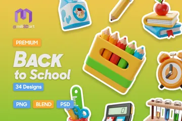 Back To School 3D Icon Pack