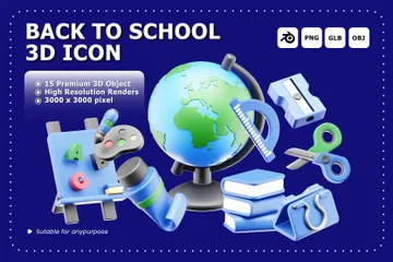 Back To School 3D Icon Pack