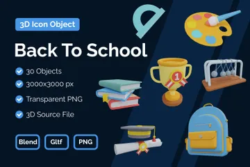 Back To School 3D Icon Pack