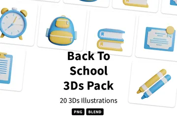 Back To School 3D Icon Pack