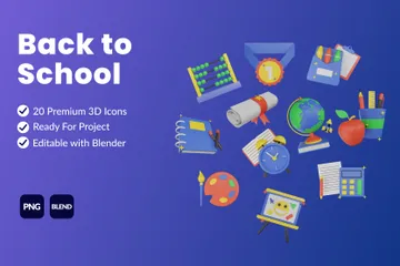 Back To School 3D Icon Pack