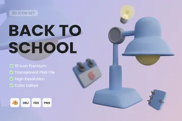 Back To School 3D Icon Pack