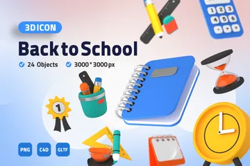 Back To School 3D Icon Pack