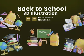 Back To School 3D Illustration Pack