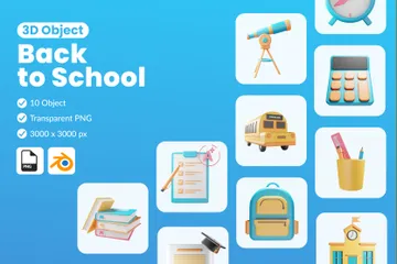 Back To School 3D Illustration Pack