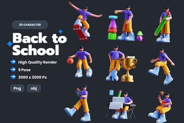 Back To School 3D Illustration Pack