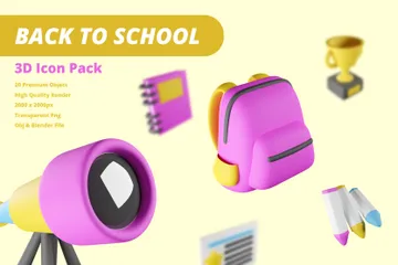 BACK TO SCHOOL 3D Icon Pack