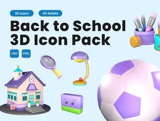 学校に戻る 3D Iconパック