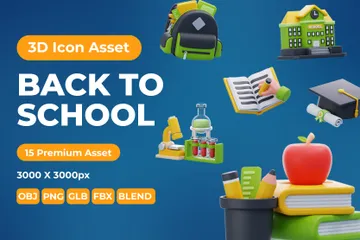 BACK TO SCHOOL 3D Icon Pack