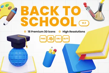 Back To School Vol 1 3D Icon Pack