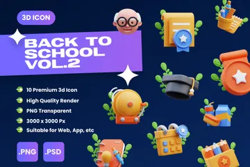 Back To School Vol II 3D Icon Pack