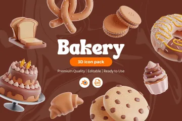 Bäckerei 3D Icon Pack