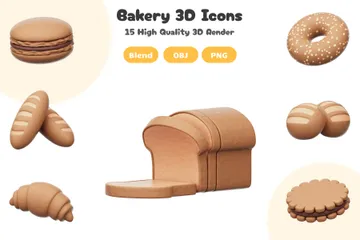 Bäckerei 3D Icon Pack