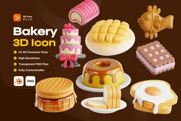 Bäckerei 3D Icon Pack