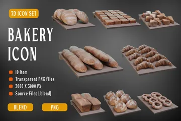 Bäckerei 3D Icon Pack