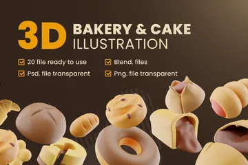 Bäckerei & Konditorei 3D Icon Pack