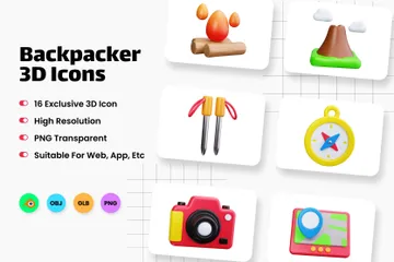 Backpacker 3D Icon Pack