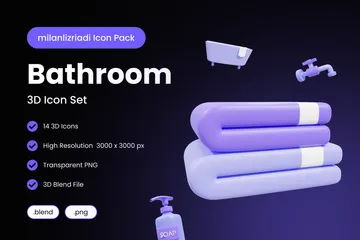 Badezimmer 3D Icon Pack