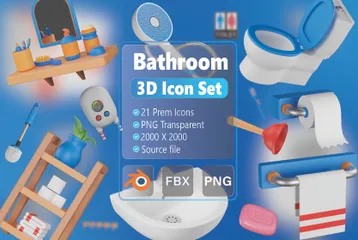 Badezimmer 3D Icon Pack