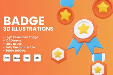 Badge & Certificate 3D Icon Pack