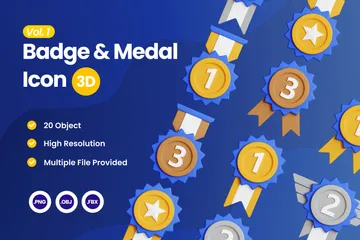 Insigne et médaille Vol. 1 Pack 3D Icon