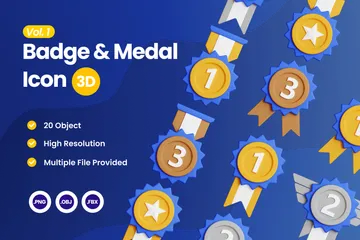 Badge & Medal Vol. 1 3D Icon Pack