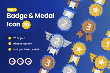 Badge & Medal Vol.4 3D Icon Pack