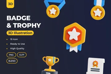 Badge & Trophy 3D  Pack