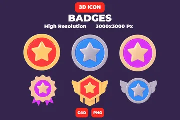 Badges 3D Icon Pack