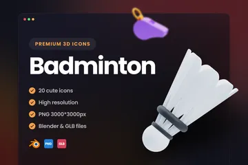 Badminton Pacote de Icon 3D