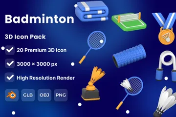 Badminton 3D Illustration Pack