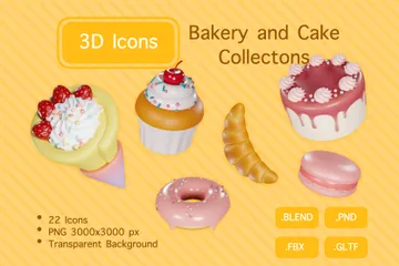 Bakery And Cake 3D Icon Pack