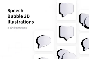 Free Balão de fala Pacote de Illustration 3D