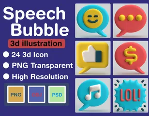 Balão de fala Pacote de Icon 3D