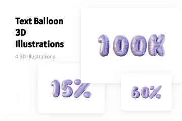 Balão de texto Pacote de Illustration 3D
