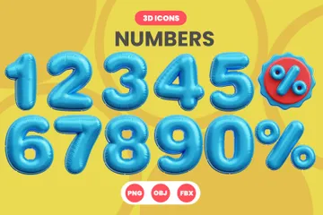 Números de balão Pacote de Icon 3D