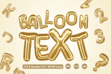 Ballon-Alphabet 3D Icon Pack