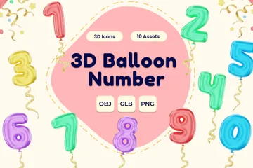 Numéros de ballon Pack 3D Icon