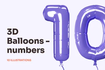 Balloons - Numbers 3D Illustration Pack