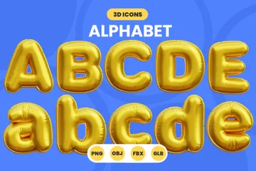 Balloon Alphabet 3D Icon Pack
